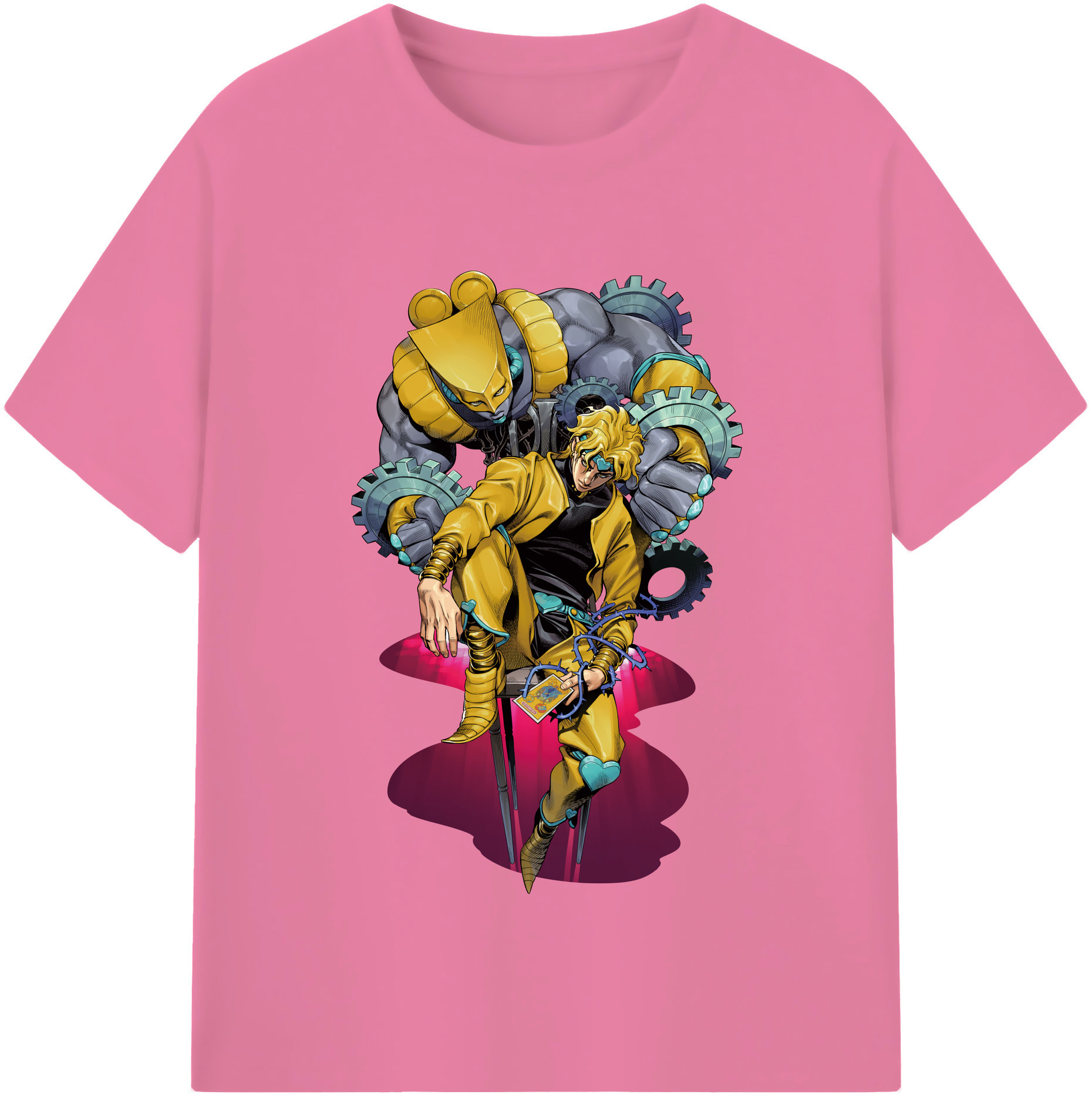 （画像用） ジョジョの奇妙な冒険 ディオ?ブランドー JoJo's Bizarre Adventure Dio Brando 綿100％半袖Tシャツ（フロントプリント）
